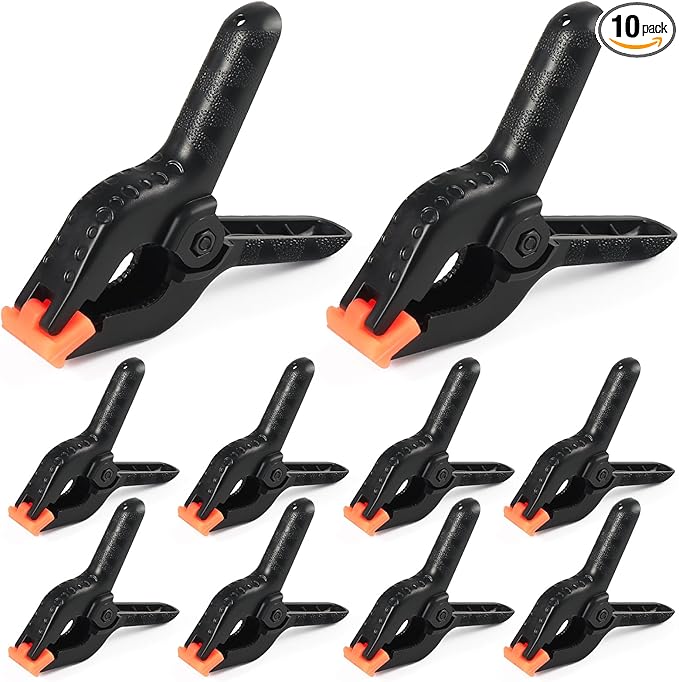 10 Pcs Spring Clamps, PureGuard 4.5 Inch Large Plastic Spring Clips Clamps Heavy Duty Woodworking Clamps for Crafts Balloon Arch Photography Backdrop Stand Pool Cover Clips