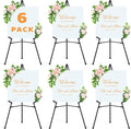 6Pcs Black Easel Stand for Sign - 63" Adjustable Metal Easels for Display Wedding Sign Stand Poster Stand, Lightweight Welcome Sign Easel, Folding Portable Easel Stand with Carrying Bag