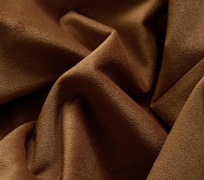 F-CHU Luxury Camel Tablecloth Thickset Velvet Tablecloth with Beautiful Gold Tassels Vintage Table Cloth for Home Decor Wedding, Party, Banquet and Events 60x60-Inch