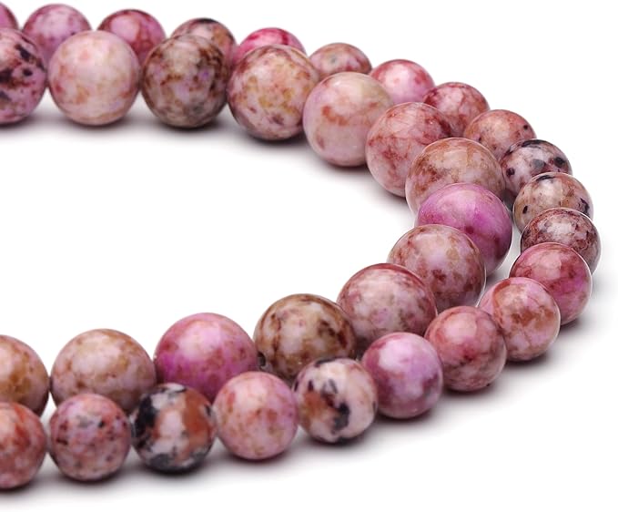 10mm Natural Stone Beads for Jewelry Making,Pink Imperial Turquoise Polished Smooth Round Gemstone Beads for Bracelet Necklace 15 Inch