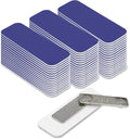 Name Tag/Badge Blanks - 100 Pack - 1" X 3" (Blue) Round Corners, Magnetic Backing