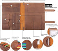 Robrasim Handmade Leather Sketchbook Cover, Artist Sketch Pad Holder for 11"X14" Top Spiral Bound Sketchbook, Drawing Book Pencil Case, Journal Portfolio with Shoulder Strap, Artist Gifts,Brown