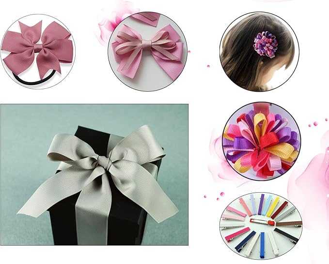 Jesep One Roll 100 Yards Soild Grosgrain Ribbon Boutique Gift Wrapping Package Ribbon, DIY Crafts Bow Hair Headband Accessories Assorted Ribbon #752 (1" 25mm, Orange)