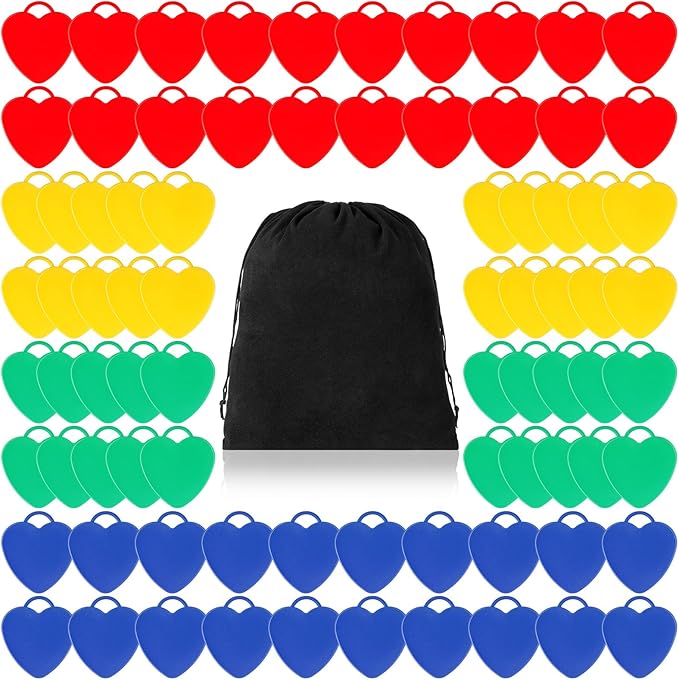 Lenwen 80 Pcs Balloon Weights Plastic Colorful Weights for Balloons for Birthday Party Decoration Wedding Holiday Celebration(Heart Shaped,Rainbow)