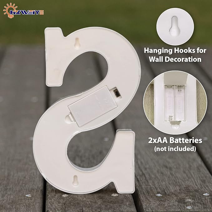 HXWEIYE Light Up Letters LED Marquee Letters Light Sign 26 Alphabet and 10 Number Lights Letter for Party Birthday Bar Battery Powered Christmas Decor Letter Lights (Warm White S)