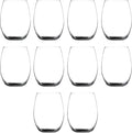 DISCOUNT PROMOS Stemless Wine Glass 9 oz. Set of 10, Bulk Pack - Great for Wedding Favors, Bachelorette Party and More - Black Bottom Color