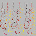 36 Pcs Fall Hanging Swirl Decorations Brown Burgundy Orange Yellow Felt Swirl Streamer Spiral Ceiling Decorations Garland for Autumn Thanksgiving Harvest Birthday Wedding Bridal Shower Party Supplies