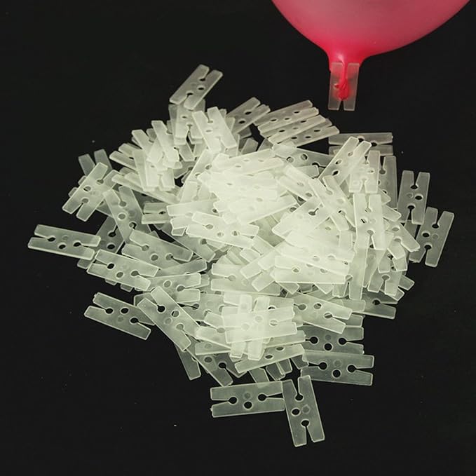 200pcs Plastic Balloon Clips Ties for Sealing H Shape Bulk Balloon Ties Clips Tool for Birthday Wedding Baby Shower Party Decorations