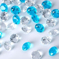 Acrylic Diamond Fake Gems Vase Filler, Babenest 240pcs 3/4 Inch Faux Diamonds Crystals Jewels for Table Scatters Wedding Party Event Arts & Crafts Birthday Decoration (240, Baby Blue/Clear)
