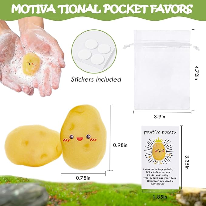 60 Set Positive Potato Bulk Employee Appreciation Gifts for Thank You Staff Back to School Student Teacher Coworker Nurse Pocket Gifts End of Year Student Gift Pun Inspirational Cards Office Gift