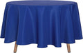 sancua Round Tablecloth - 90 Inch - Water Resistant Spill Proof Washable Polyester Table Cloth Decorative Fabric Table Cover for Dining Tables, Buffet Parties and Camping, Blue
