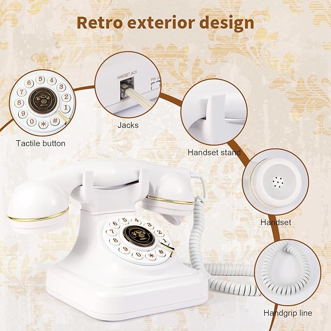 Audio Guest Book Wedding Phone, Audio Guest Book Record Customized Audio Messages Guest Book Alternatives Classic Retro Phone for Parties Birthdays Rentals Confessions Special Occasions