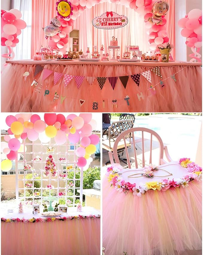Tulle Rolls 6” by 100 Yards (300 feet) Tulle Roll Spool Fabric for DIY Tutu Skirts Wedding Baby Shower Crafts Decorations Party Supplies (Pink)