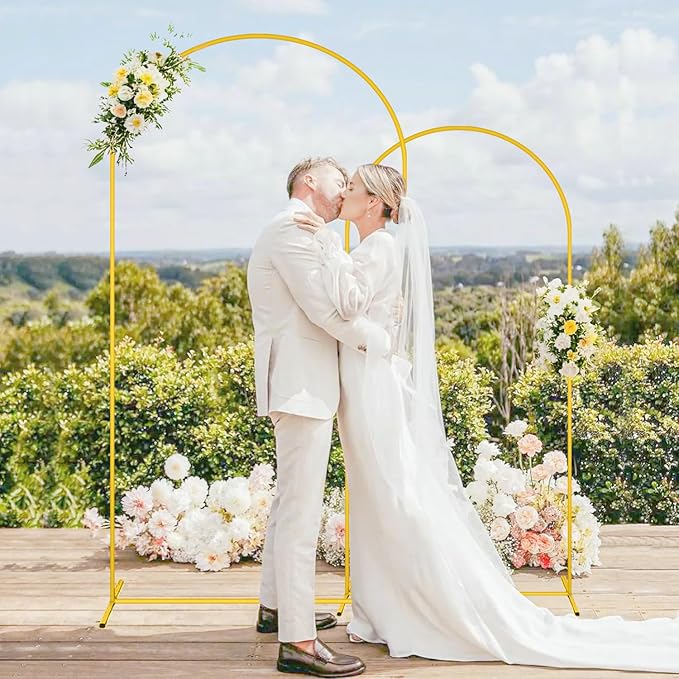 MODFUNS Arch Backdrop Stand and Cover Set 6&7.2ft Hot Pink Sequins Arch Backdrop Cover Metal Arch Frame with Covers Double Sided Arch Stand Covers for Wedding Party Baby Shower Decoration