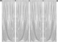 Silver Sequin Backdrop Curtains 4 Panels 2FTx8FT Wedding Photo Backdrop Glitter Birthday Bridal Party Curtains Sparkle Background Party Decor Curtains