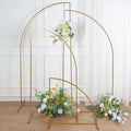 Tableclothsfactory Set of 4 | Gold Metal Wedding Arch Chiara Backdrop Stand, Half Moon Floral Frame Arbor Display - 2.5ft,5ft,6ft,6.5ft