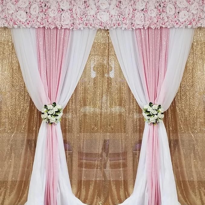 Pink Sequin Backdrop Curtain 8FTX8FT 1 Panel Sparkly Background Drapes for Party Birthdays Wedding Decor