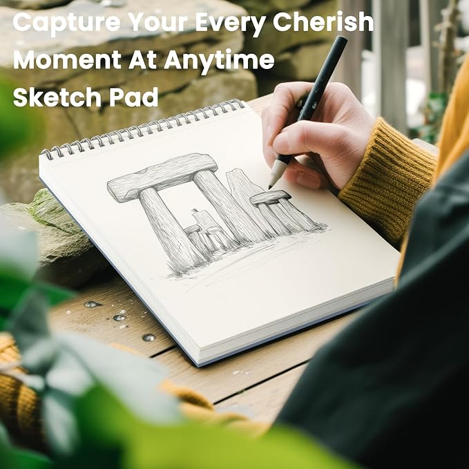 Classroom Must Haves, Sketch Pad for Kids Ages 8-12, 1 Pack-100 Sheets 9 by 12 Sketchbook for Kids, 68lb/100gsm Drawing Paper Pad, Spiral Sketch Books for Adults, Art Supplies for College Students.