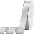 Silver Satin Ribbon 1 inch X Continuous 100 Yards, Single Face Polyester Ribbon Perfect for Gift Wrapping, Flower Bouquet, Wedding Decor, Crafts, Bow Making, Sewing and More