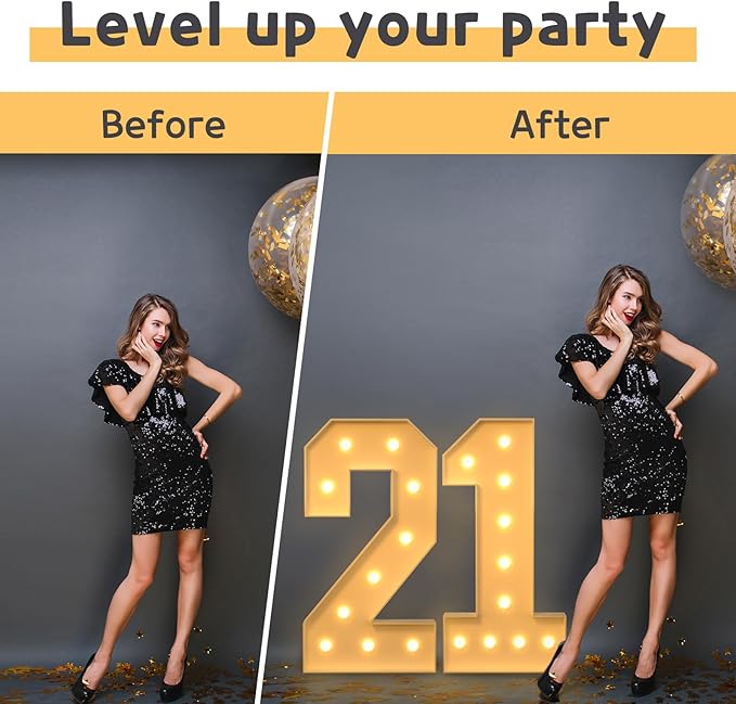 imprsv 4FT Marquee Numbers,DIY Light Up Numbers for 7th Birthday Decorations, Party Party Decorations,Anniversary Party Decor,Mosaic Number for Balloons Number 7,Pre-Cut Foam Board Kit
