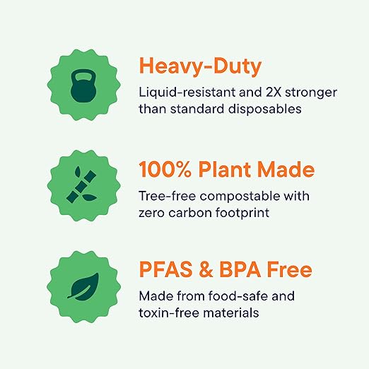 100% Compostable Paper Bowls 12 oz. [1000 Count] Heavy-Duty Soup Bowls - Natural Brown Color Unbleached Bagasse Bowls - Eco-Friendly Disposable Biodegradable Sugarcane - [Bulk Case 8/125 Pack]