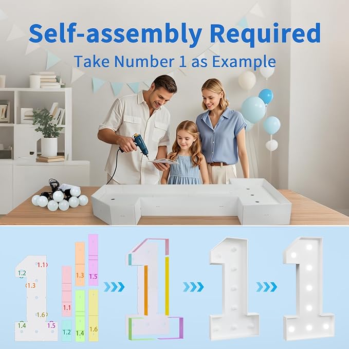 imprsv Marquee Numbers Large 41th-Birthday Decorations: 4ft Light Up Number Party Decor 41 Year Old 14th Birthday Decoration Backdrop 14 Anniversary Cardboard Big Mosaic Balloon Frame Number 41