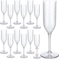 Remerry 24 Pack Detachable Plastic Champagne Flutes 5.5 oz Champagne Glasses Bulk Disposable Mimosa Glasses Reusable Wine Cups for Wedding Toasting Baby Shower Birthday Party New Years (Clear)