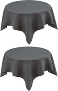 2 Pack Small Square Table Cloth 36X36 Inch Grey Washable Fabric Polyester Solid Table Cover for Night Stand End Table Side Table Outdoor Indoor