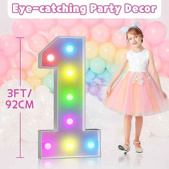 Marquee Numbers 70th-Birthday Decoration: Colorful 3FT Large Light Up 70 Year Old Birthday Decorations Anniversary Backdrop for Boys Girls Cardboard Sign 18 Colors Number 70 Mosaic Balloon Frame