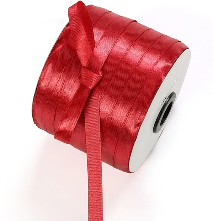 1/4 Inch Burgundy Satin Ribbon 230 Yards Bulk Fabric Ribbons for Gift Wrapping, Scrapbooking, Crafts and DIY Projects, Wedding, Event Decor