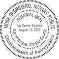 MaxMark Round Notary Pre-Inked Stamp for State of Pennsylvania