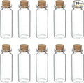 uxcell 10Pcs Mini Glass Bottles with Cork Stoppers, 12ml Small Clear Bottles Glass Empty Jars Vials for DIY Crafts Party Wedding Decor Favors