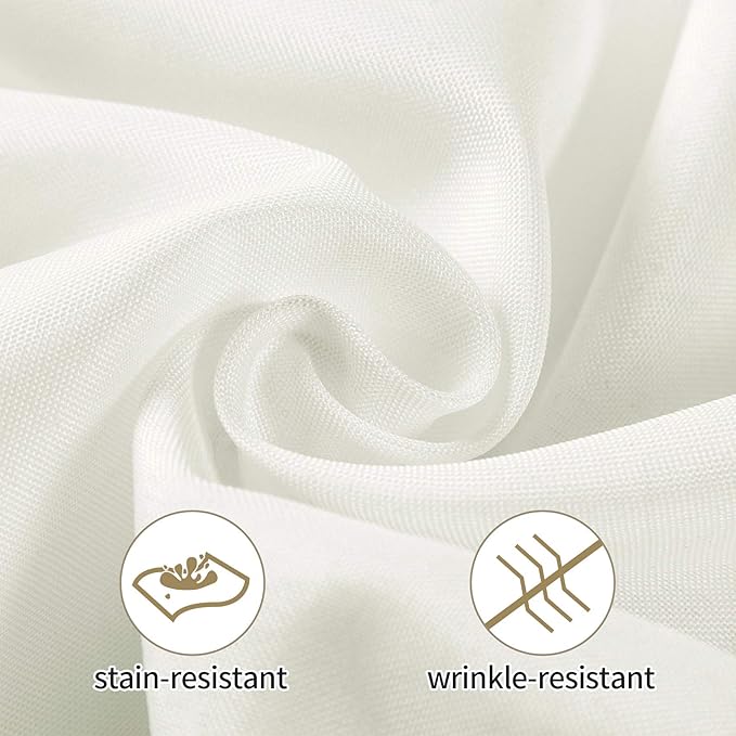 Ascoza 2pack 60x102 Inch Ivory Rectangular Tablecloth 6 Feet Table Cloth in Polyester Fabric for Wedding/Banquet/Restaurant/Parties
