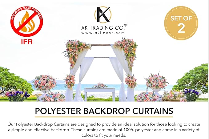 AK TRADING CO. 10 feet x 10 feet Rust IFR Polyester Backdrop Drapes Curtains Panels with Rod Pockets - Wedding Ceremony Party Home Window Decorations