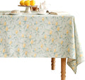 patdrea Designer Linen Green Tablecloth for Rectangle Table,Vintage Breathable Yellow Fruits Pattern Table Cloth,Decoration Cover for Kitchen Dining,Christmas,Thanksgiving,Party,63"x87"-Ania a