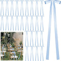 24 Pcs Large Wedding Blue Ribbon Bows for Wedding Chairs Decorative Ribbon Sashes for Pew Back Elegant Ceremony Ribbons for Bridal Shower Banquet Marriage Ceremony