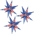 3pcs 26inch 3D July Fourth Explosion Star foil balloon, American Flag theme Foil Cone star burst Balloons for Birthday Wedding New Year Party Event