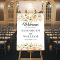 Gentle Pink Rose Wedding Welcome Sign, Minimalist Floral Template, Editable Printable Sign for Ceremony or Reception