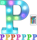 Pooqla Colorful LED Marquee Letter Lights with Remote – Light Up Marquee Signs – Party Bar Letters with Lights Decorations for The Home - Multicolor P