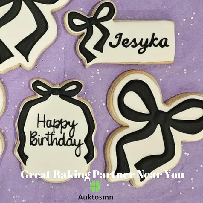 Large Plaque Cookie Cutter Set with Bow- 4 Inch-Square, Oval, Retangle-Dishwasher Safe - Perfect for Baby Shower, Birthday, Wedding, Graduation, and Holiday Cookies