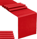 5-Pack Satin Table Runner Red 12 x 108 inches Long, Table Runners for Wedding, Birthday Parties, Banquets Decorations（5 Pack, 12x108 Inch, Red）
