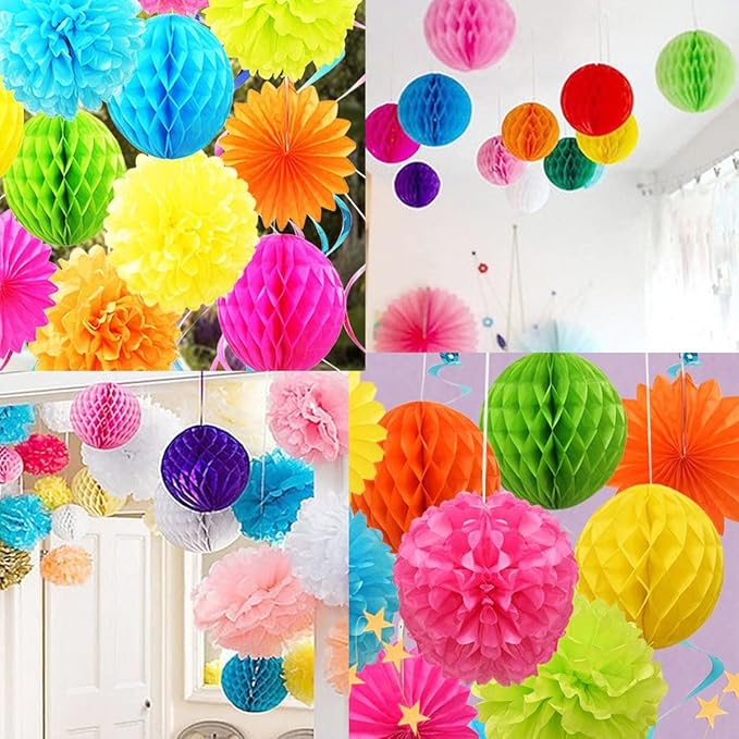 15pcs Honeycomb Balls Decorations 4'' 6'' 8'' Party Honeycomb Ball Flowers Tissue Pom poms Flower Ball Hanging Flower Balls for Baby Shower Birthday Wedding Nursery Decor(4'' 6'' 8'' Burgundy)