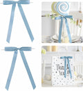50 PCs Dusty Blue Bow 5 Inch Long Tail Bows for Gift Wrapping, Easter Bow Party Decorations, Twist Tie Bows, Satin Bows for Crafts, Premade Bows for Presents, Treat Bags, Bottles, Cakes