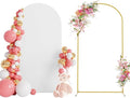 Wokceer 6.6 FT Wedding Backdrop Arch Stand and White Arch Cover, Metal Arch Stand with Arch Stand Cover for Birthday Party Wedding Ceremony Bridal Baby Shower Event Decor