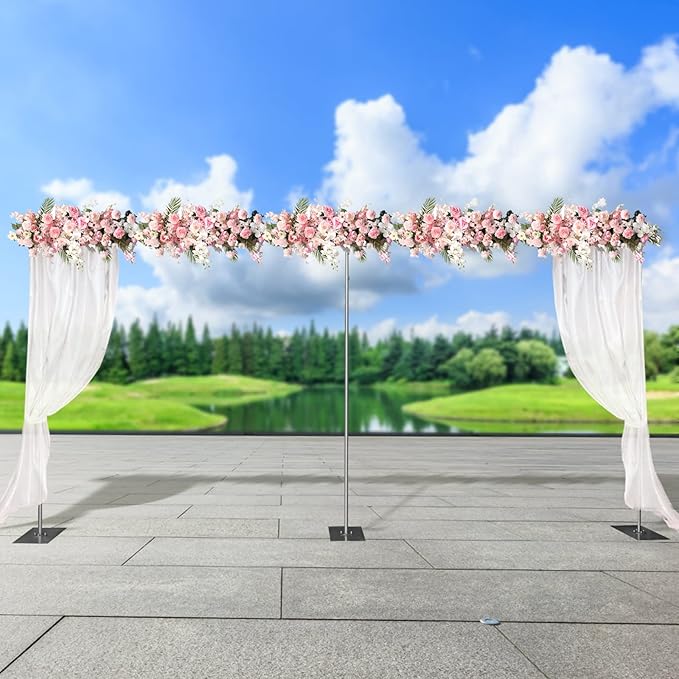 20ft x 10ft Adjustable Telescopic Heavy Duty Portable Pipe and Drape Backdrop Stand Photography Background Party Event Wedding Decoration Exhibition Trade Show Photo Studio Support Equipment