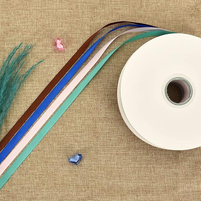 TONIFUL 3/8 Inch x 100yds Light Pink Satin Ribbon Thin Solid Fabric Ribbons Roll for Gift Wrapping Invitation Floral Hair Balloons Craft Party Wedding Decoration Valentine's Day Bouquet