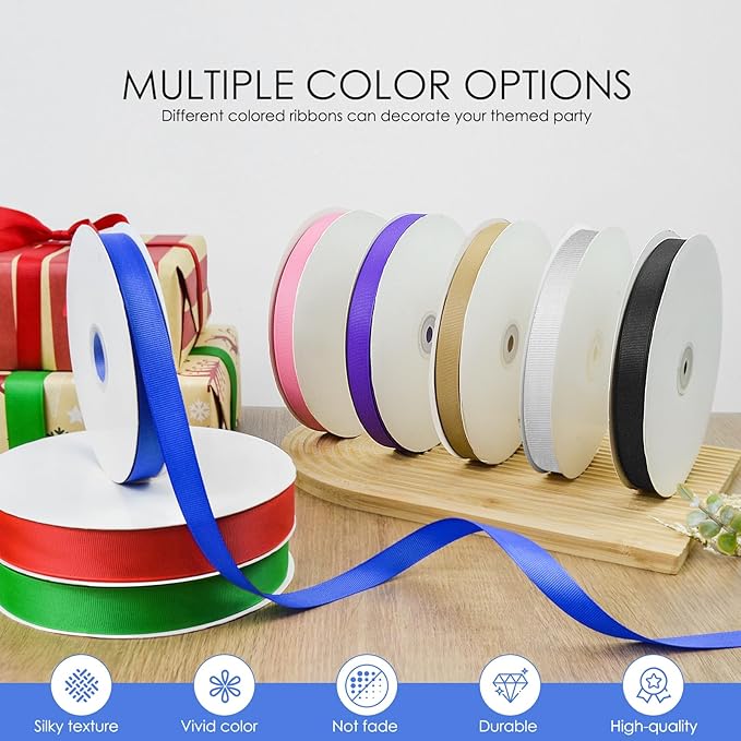 100 Yards 1.5 inch Grosgrain Ribbon, Solid Color Fabric Ribbon Perfect for Gift Wrapping, Wedding, Handmade Bows, Floral Bouquets and Party Decoration(Royal Blue)