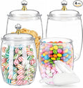 4 Pcs Candy Jars with Lids and Spoons Clear Candy Jars for Candys Cookie Buffet Storage Container Clear Airtight Food Storage Jar Plastic Airtight Apothecary Jar for Home Apothecary Kitchen Wedding