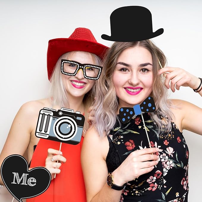 35pcs Insta-Themed Social Media Party Selfie Photo Booth Props with Speech Bubble DIY Photo Props for Birthday, Graduation, Festivals, Anniversary, Wedding Event Decoration Party Supplies