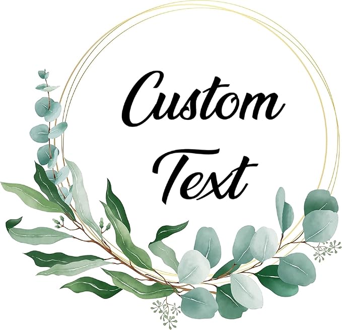 Premium Custom Stickers Labels - Personalized Stickers for Businesses Logo and Name. Birthday Pets and Label Product Boxes Wedding Favors Waterproof Labels (wreath 1, 4 inch)